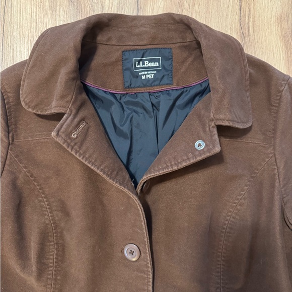 Vintage L.L. Bean Women's Chocolate Brown Cotton Coat - Picture 3 of 12